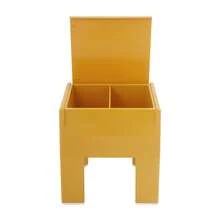 YUNRUX Shoe Changing Stool - Brown - View 5