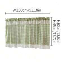 1 件清新经典多色格子布，厨房窗帘，四季通用短窗帘