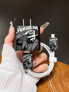 Estuche de carga a prueba de golpes con estampado gráfico de estilo oscuro y elegante para hombres, compatible con el adaptador de carga de Apple para iPhone 11/15 Pro Max/17 Pro Max/13/14/15/16 Pro Max - Negro - Ver 4