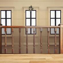 Red de  para Escaleras de Bebé para Interiores y Exteriores, Patios, Barandilla y Escaleras, Protección de Escaleras de  para Niños, Barra de , 3 x 80 mm (Marrón) - Marrón - Ver 3