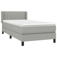 vidaXL Boxspringbett Mit Matratze, Hellgrau, 90x190 Cm, Stoff - Grigio - Visualizzare 3