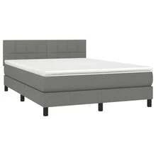 vidaXL Boxspringbett Mit Matratze, Dunkelgrau, 140x190 Cm, Stoff - 灰色 - 查看 3
