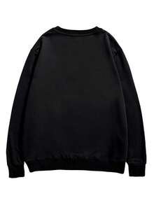 Sudadera Con Cuello Redondo Victoria De La Bandera De México Moletom Confortável, Casual E Moderno Na Parte Superior Do Corpo Com Estampas Personalizadas Da Moda. - Negro - Ver 3