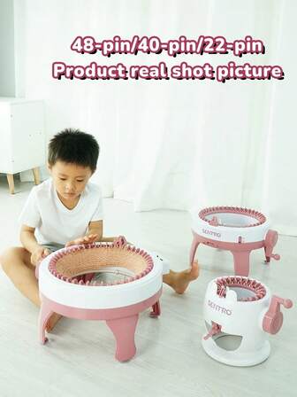 48 件 DIY 手工编织机套装（随机配件），非常适合编织婴儿帽子、围巾、袜子、手套、毛衣作为礼物，也适合编织宠物衣服、节日、生日、圣诞节、新年礼物