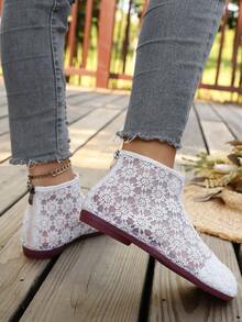 New European And American Imported Soft Bottom Flat Heel Loafers, Comfortable Versatile Slip-On Casual Grandma/Mother Shoes - Chantilly - View 5