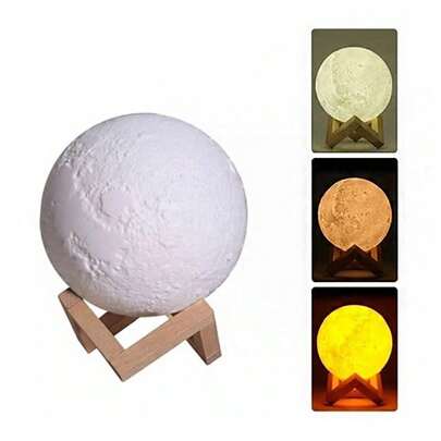 Luminária Umidificador Lua Cheia 3d Lâmpada Decorativa Abajur USB