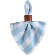DII Buffalo Check Collection, Mantel clásico de Granja, Redondo de 70 Pulgadas, Azul Claro y Blanco(20 x 20 cm (Juego de 6) Azul claro y blanco) - Multicolor - Ver 6