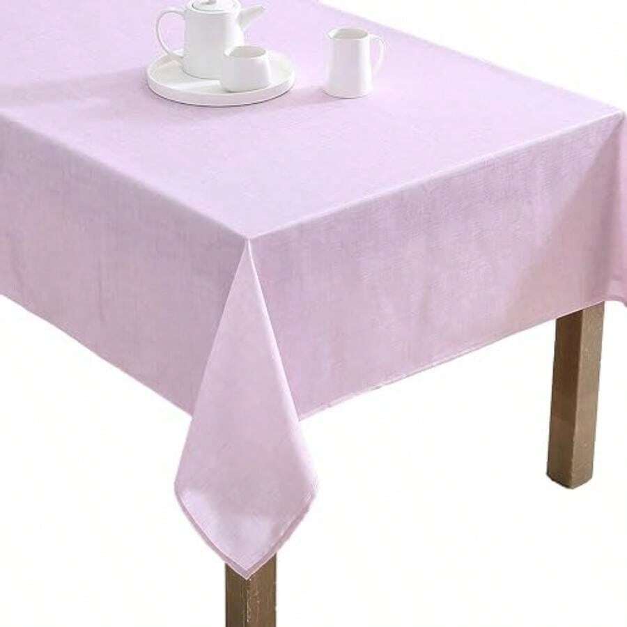 - Mantel Decorativo, Resistente a Las Arrugas y Las Manchas, Repelente Agua, Tela de poliéster Lavable de fácil Cuidado para Comedor, Cocina, día Festivo y Fiestas, 60 x 102 Pulgadas,(213.4 x 152.4 cm (Rectangular) Blush) - Multicolor - Ver 1