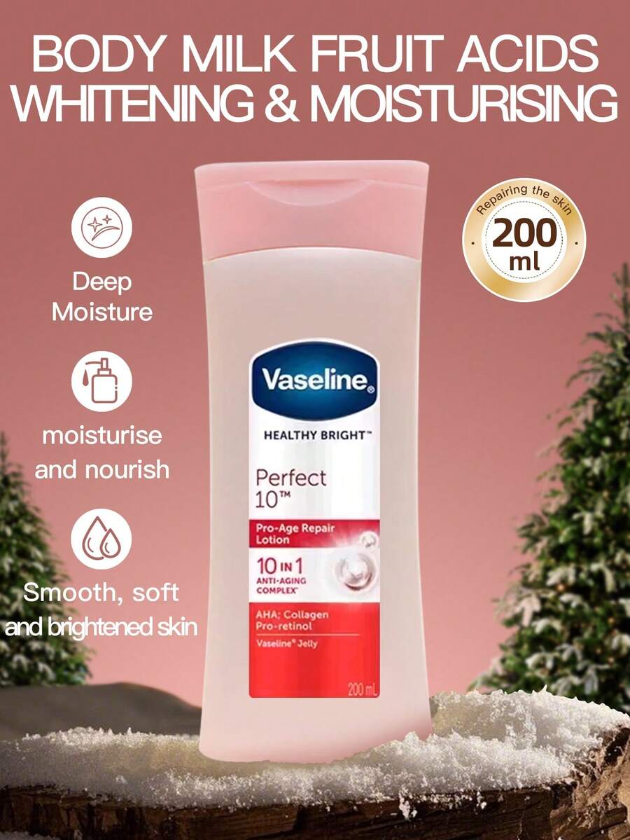 Vaseline 1瓶200毫升凡士林果酸润肤乳，柔滑保湿，蕴含果酸和神经酰胺，温和去角质，适用于毛周角化症和粗糙肌肤 - 新身體乳200ml 果酸 - 查看 1