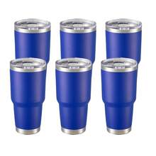 6 taza azas Térmicas de Acero Inoxidable - Ideales como taza de café, taza de viaje, tazas para auto, tazas para exteriores o tazas de cerámica para té/café. Perfectas para salidas, camping y actividades deportivas; regalos sorpresa de cumpleaños (o regalos festivos como - Azul - Ver 2