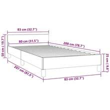 vidaXL Bettgestell Mit Kopfteil Ohne Matratze Schwarz 80x200 Cm Samt - Black - View 9