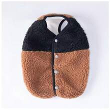 Pet Cat Dog Clothes Autumn Winter Outfit, Patchwork Fleece Sleeveless Vest Jacket For Teddy, Schnauzer, Poodle - Brown - View 2