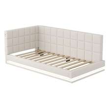 Upholstered Sofa Bed 140*200 Multifunctional Bed With Slatted Base Made Of Gray Velvet Fabric That Does Not Irritate The Skin