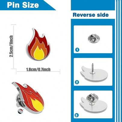 10\/20\/50\/100 Pack Fire Flame Lapel Pins Bluk - Campfire It'S Fire Hard Enamel Pin Gift Accessory Badge Brooch Souvenir For Bags Clothing Backpacks Hat Accessories