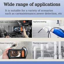下水道检查摄像头，维护工具，带照明的内窥镜摄像头，1080P高清检查管，配备8个可调节光源，4.3英寸半硬式蛇形摄像头，IP67防水等级，适用于下水道检查，男士酷炫小工具，半硬式电缆内窥镜，小巧便携，圣诞节礼物，男士礼物，父亲节礼物，创意男士礼物，个性化礼物，复活节礼物，情人节礼物
