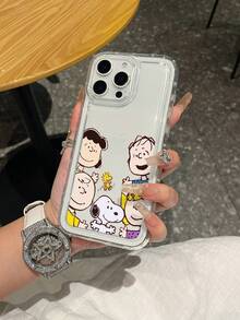 SNOOPY This Cartoon Anime  Airbag Phone Case Is Made Of Anti-Drop Tpu Material And Can Be Given As A Holiday Gift. It Is Suitable For Apple Phones, And The New Model Is Suitable For IPhone13/14/15/16/17Pro Max Phones - 彩色 - 查看 2