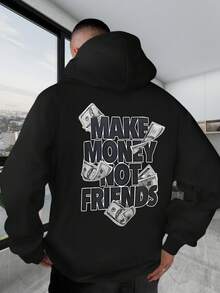 Sweat-shirt à capuche pour homme - Noir - Voir 1