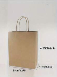 20个带手柄的棕色牛皮纸袋 - 100% 外卖袋，适用于企业、零售、杂货、精品用品、包裹、包装和家庭厨房用品 - 圣诞节情人节