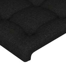 vidaXL Bettgestell Mit Kopfteil Schwarz 90x190 Cm Stoff - Black - View 10