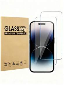 2片装9H+钢化玻璃屏幕保护膜,兼容 16 Pro Max、16、16 Pro、16 Plus、14 Pro Max 6.7、17、17 Pro、17 Pro Max、17 Air,高清、防刮、触控灵敏,兼容手机壳 - 無色 - 查看 35