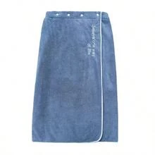 男士浴袍，珊瑚绒超大加厚吸水家用可穿戴裹身浴袍，带可调节纽扣 - 彩色 - 查看 8