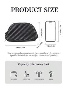 Yves Saint Laurent 限量版黑色双拉链化妆包（小巧便携），采用耐用的仿皮材质，方便收纳口红、钥匙、化妆品和卡包。优雅时尚，是理想的礼物之选。 - 黑色 - 查看 9