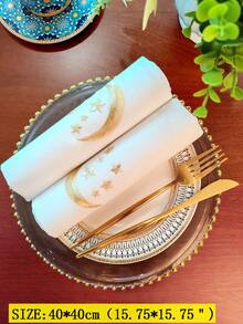 1/2/4pcs Beautifully Embroidered Small Dining Napkins, 100% Polyester Fabric, Stain & Oil Resistant, Suitable For Home Decor, Holiday Decoration, Party, Wedding, Restaurant, Kitchen, Dining Table, Desk, Coffee Table, Various Patterns Available