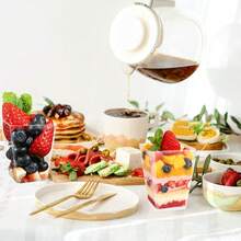 Bộ 25 chiếc/bộ cốc tráng miệng 5oz có nắp vòm và thìa, cốc nhựa đựng pudding, cốc parfait mini, thích hợp cho các bữa tiệc, có thể đựng pudding chuối, thạch, sữa chua, mousse trái cây, v.v. - - - Xem 3