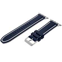1pc Dual-Color TPU Silicone Watch Band, Compatible With Apple Watch 49mm, 46mm, 45mm, 44mm, 42mm, 41mm, 40mm, 38mm, Blue & White Sports Band, Unisex, Fashionable Strap, Compatible With Apple Watch Series Ultra 3/2/1, 11, 10, 9, 8, 7, SE3, 6, 5, 4, 3, 2, 1, Suitable For Fitness, Running, Daily Wear, Smart Watch Accessory, Excellent Gift For Friends And Family On Christmas, Birthday, Back To School - Blue - View 4