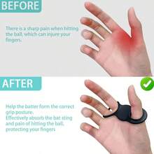 1 Pair Finger Protection Baseball Thumb Guard Training Tool, Knuckle Protector, Swing Posture Assist Batting Training Device - A Pair - View 5