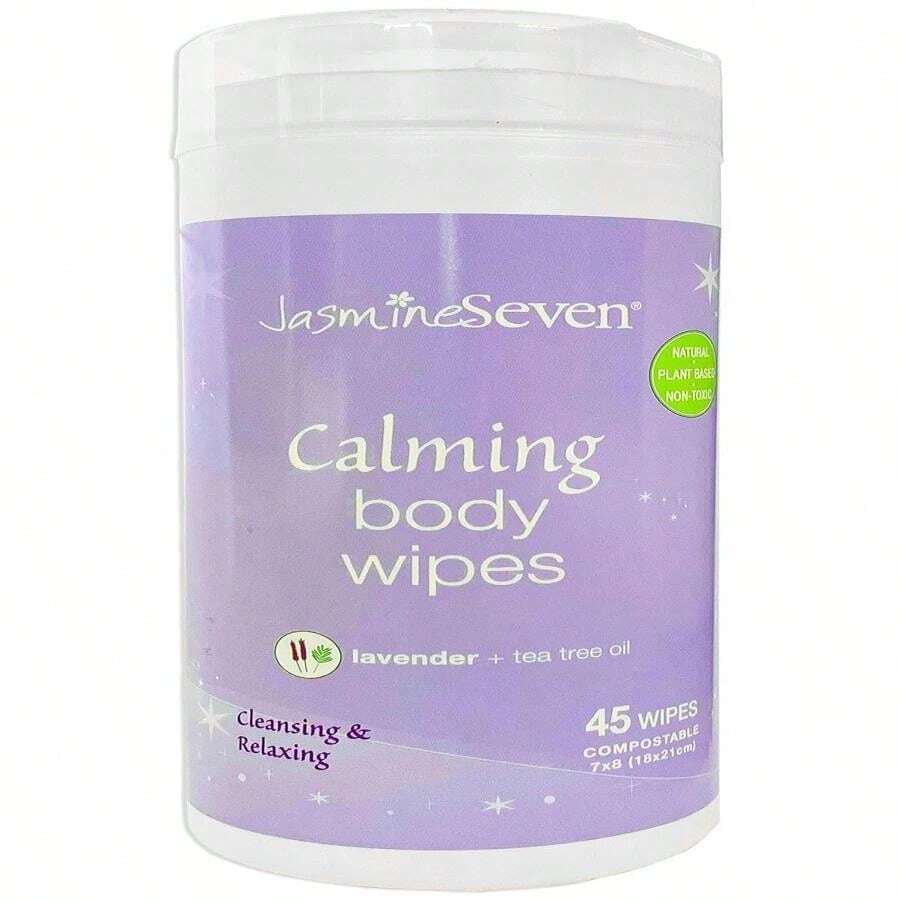 Calming Body Wipes U2013 Natural Lavender And Tea Tree U2013 By Jasmine Seven U2013 Cleansing Self-Care For Adults And Kids - MàuA - Xem 1