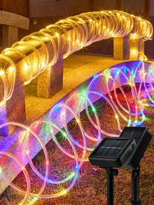 1 件 50/100/200led 5/10/20m 太阳能灯管户外花园走廊景观灯秋季装饰圣诞装饰家居装饰户外装饰