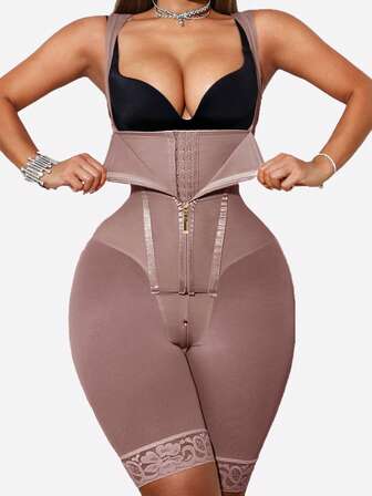 1 pieza Moldeador corporal de alta compresión Shapewear Mono para mujer Control de abdomen Post cirugía Moldeador corporal completo Levantador de glúteos con entrepierna abierta