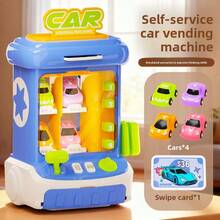 1pc Mini Automatic Car Vending Machine, Plastic Interesting Toy For Coin/Card Simulation, Great Gift For Kids (Random Color & Accessories) - Multicolor - View 10