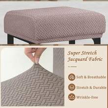 Levoberg Bar Stool Cover Rectangle Stretch Counter Height Barstool Slipcovers Rectangular Vanity Stool Cover Kitchen Counter Saddle Seat Cover For Wooden Metal Bench Set Of 4 Taupe,4Pack,Taupe - Taupe - View 5