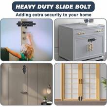 6 Inch Slide Bolt, Thickened SUS304 Stainless Steel Gate Heavy Door Lock, Black Bolt Outdoor Fence, Wooden Fence, Shed Doors - 6 Inch + Black - View 7