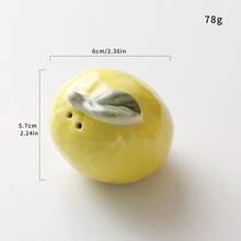 2 piezas de saleros y pimenteros con forma de fruta de cerámica con base de silicona, aptos para barbacoa, picnic, camping, accesorios de cocina