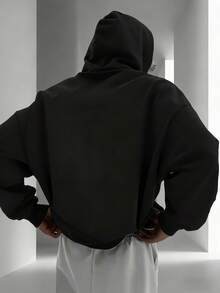 Men Graphic Hoodies | New York Pattern Print Men's Fashion Hoodie | Fleece-Lined Fabric, Winter Warm Hooded Sweatshirt | Gift For Husband/Boyfriend | Unisex - 黑色 - 查看 3