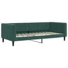 vidaXL Ausziehbares Tagesbett Mit Matratzen, Dunkelgrün, 90x200 Cm, Samt - Green - View 4