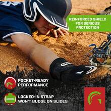 Guardian Baseball Manopla deslizante – Tallas para jóvenes y adultos – Protector deslizante de softball – Protector de mano de béisbol – Correa de compresión elástica - Neón Rojo/Lima - Ver 4