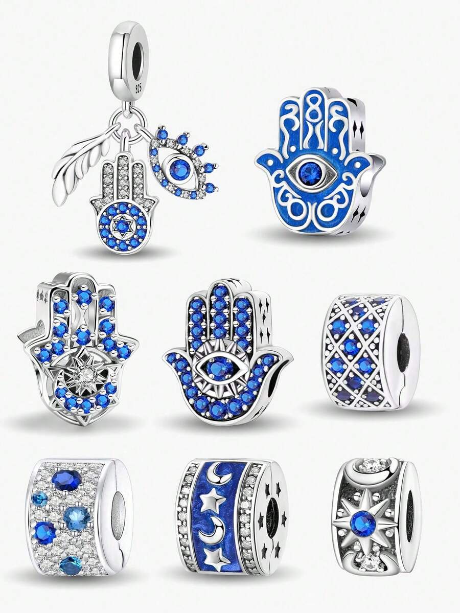 1 件时尚拥抱树懒珠饰适合女士手链手镯 DIY 珠宝制作和日常服装搭配珠宝装饰适合女孩 - 銀色 - 查看 1