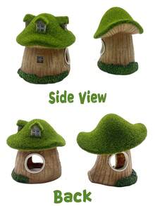 Resin Aquarium, Can Be Used As Pet Climbing Shelter, Decorative Climbing Pet Box, Landscape Decoration, Moss, Mushroom Shelter, Velvet Moss