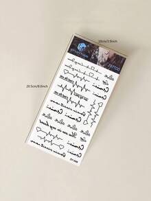 STARTTOOS 3PCS Black Minimalist Finger Tattoo Sticker Butterfly Flower Diamond Heartbeat Feather Note Personalized Small Pattern Temporary Fake Tattoo Sticker Suitable For Finger Ear Shoulder Neck Collar DIY Daily Party Festival Gift Waterproof Realistic Body Tattoo Sticker