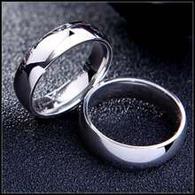 8mm Titanium Steel Plain Couple Rings, S925 Silver Plated, Non-Fading, Personalized Tail Ring, Engagement Jewelry, Eternal Style, Suitable For Casual Wear And Party, Christmas, Birthday, Holiday, Best Friend Gift - Silver - View 5