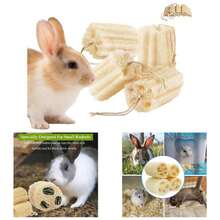 4PCS Rabbit Loofah Chew Toys, Organic Natural Loofah Toys Teeth Cleaning Bath Tools, Handmade Fiber - Rich Bunny Chew Toys Guinea Pig, Hamster, Rat, Chinchillas - 最初的 - 查看 1