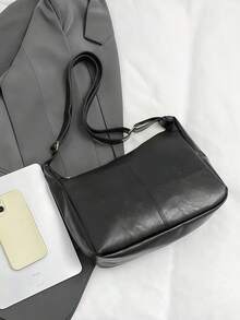 复古 Melad 斜挎包，新款韩版时尚女式手提包，大容量单肩包，返校必备，教师节/感恩节/感谢礼物，个性化可重复使用礼品袋，是教师、教育工作者、妈妈、伴娘的理想之选 - 黑色 - 查看 7