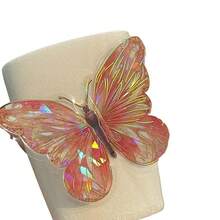 10pcs Laser Hot Stamping Butterfly Wall Stickers, Three-Dimensional Exquisite PET Retro Decoration, Handmade Tent DIY Stickers, Bedroom Creative Decoration - 天藍色 - 查看 7