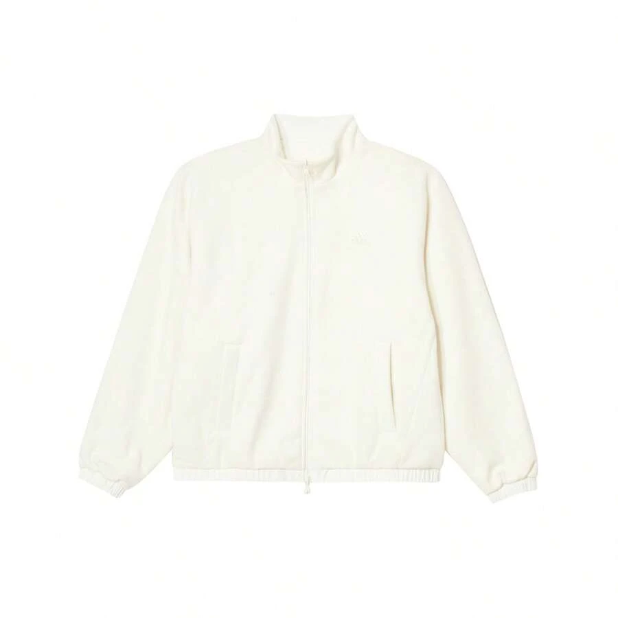 Adidas Spring/Autumn Casual Couple's Simple Versatile Stand Collar Sports Jacket, JI6654 - Han Jade White / Han Jade White - View 1