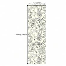 1 Roll Elegant Vintage Floral Self-Adhesive Wallpaper, Peel And Stick Wall Paper, Black & White Line Drawing Peony & Bird Pattern On Beige Background, Suitable For Living Room TV Backdrop, Home Decor, Cabinet, Bookshelf, Furniture Renewal, 17.32in Wide, Renter-Friendly, DIY Customizable - Multicolor - View 12