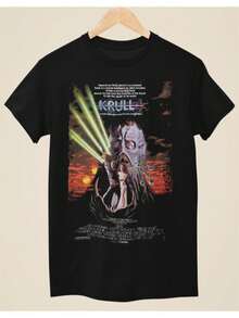 Krull Filmplakat Vintage Retro Grafik T-Shirt - Mit Ian Hardwicks Colin - Offizielles Look T-Shirt für '80er Fantasy-Film-Fans - Weiches Alltags-Casual-Shirt für Konventionen & Retro-Filmabende, Fan-Merchandise, kräftiges Druckdesign, atmungsaktives Material, Popkultur-Bekleidung